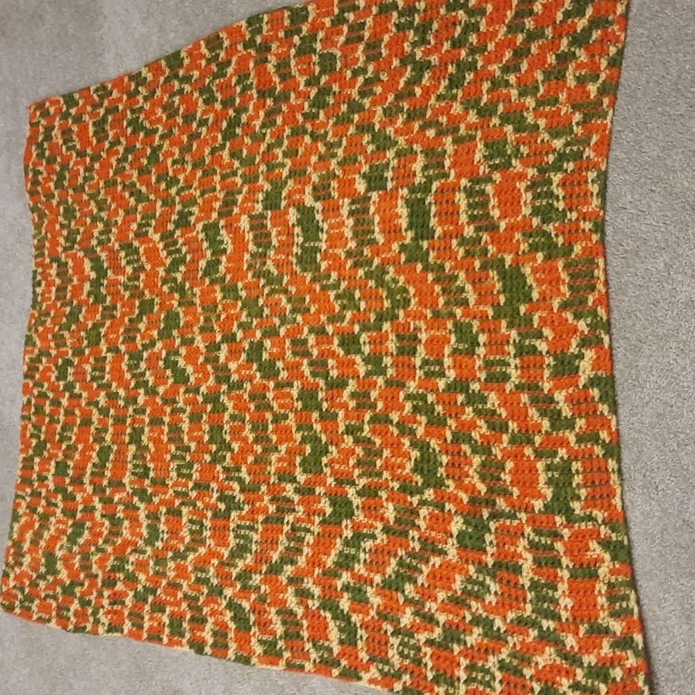 Camouflage pattern Autum Fall colours Afghan Vintage - Picture 2 of 5